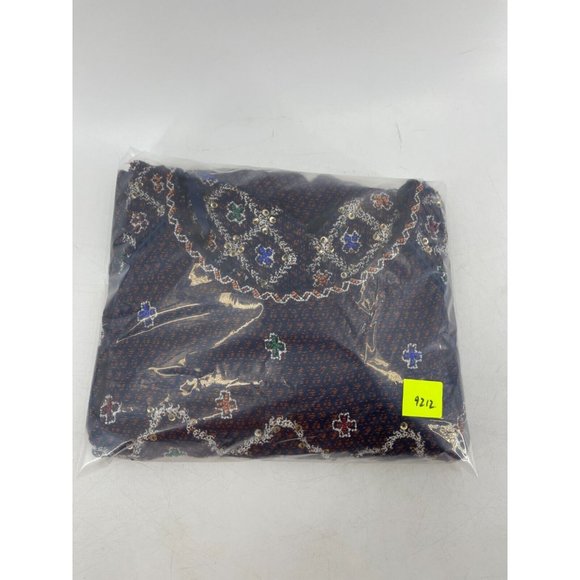 Free People Short Sleeve Embroidered Sequin Shirt Top Peasant Blouse Size XS - Picture 11 of 11